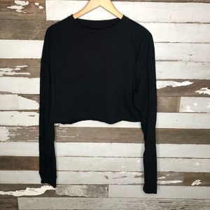 Balance Athletica Black Long Sleeve Crop Top
